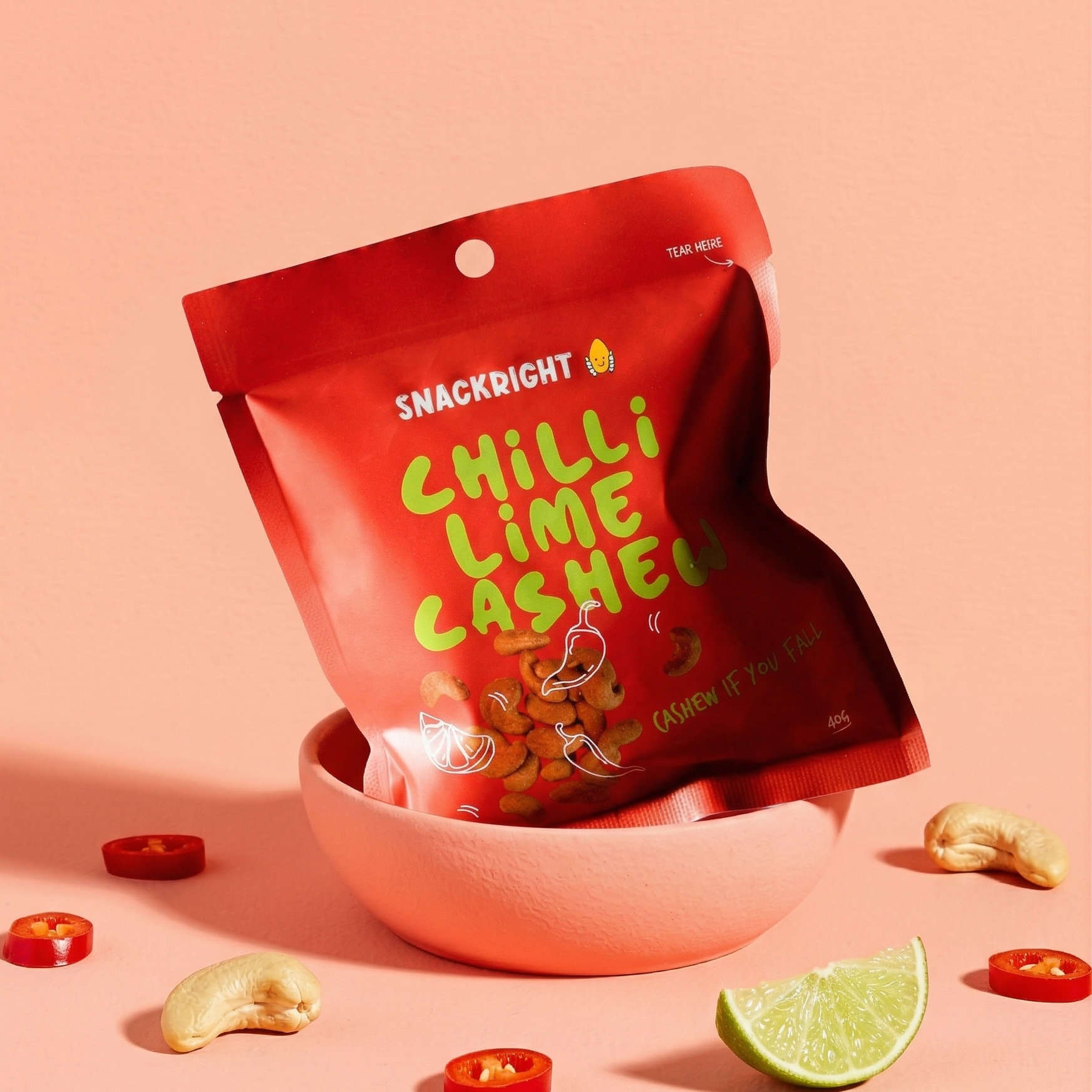 茶 nackyS Chili Lime Cashew | Snackright – SnackRight